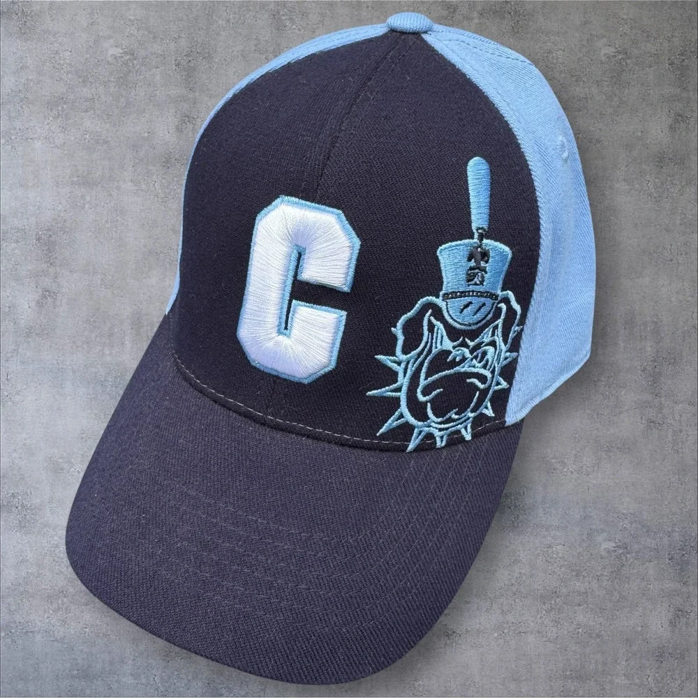 The Citadel Bulldogs Top of the World Hat Mascot Navy / Light Blue FlexFit Retro